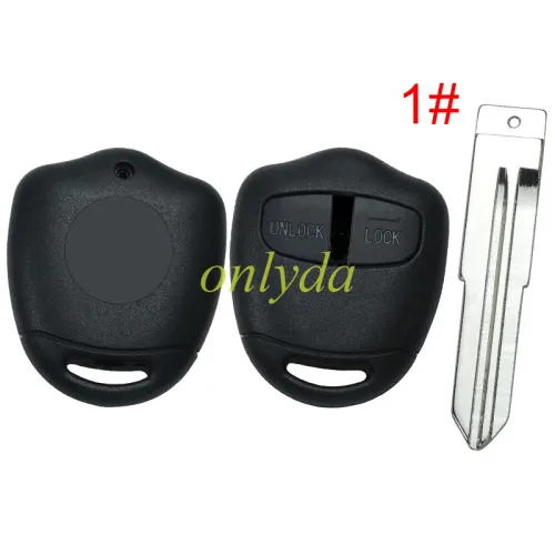 For Mitsubish 2 button remote key blank， with badge  ,pls choose blade
