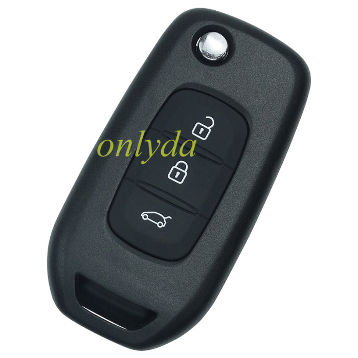 free shipping 10pcs/lot for Renault 3 button flip remote key blank,，without badge without blade