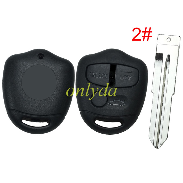 For Mitsubish 3 button remote key blank , with bagde , pls choose blade