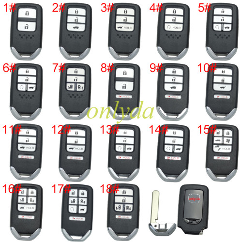 For Honda  remote key shell with blade with badge , pls choose button