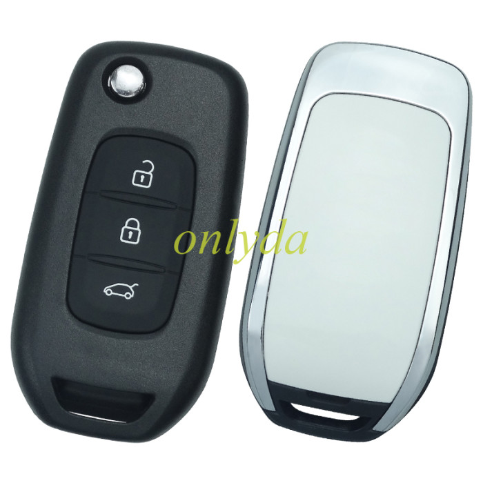 free shipping 10pcs/lot for Renault 3 button flip remote key blank,，without badge without blade