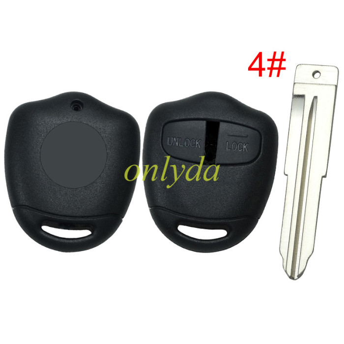 For Mitsubish 2 button remote key blank， with badge  ,pls choose blade
