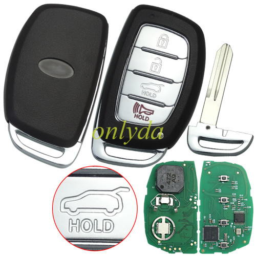 2016-2018 Hyundai Elantra 95440-F2000 smart proximity key  Hyundai Part Number: 95440-F2000 (95440F2000) FCC ID: CQOFD001201 IC: 1551E-FD00120 Frequency: 433MHz