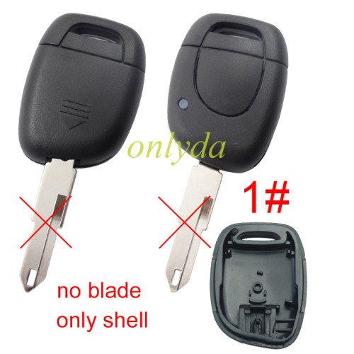 free shipping 10pcs/lot for Renault 1 button remote key blank without battery without blade ,only shell