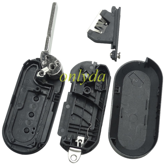 free shipping 10pcs/lot for Fiat 3 button remote key blank White color
