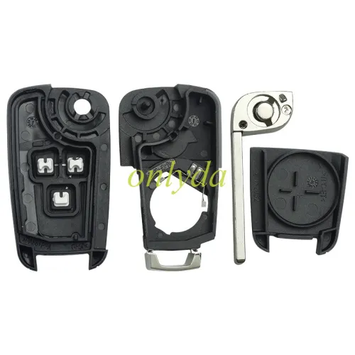 free shipping 10pcs/lot for Opel remote key shell with round badge place, blade HU100