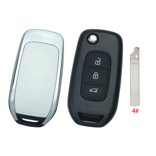 free shipping 10pcs/lot for Renault 3 button flip remote key blank,，without badge