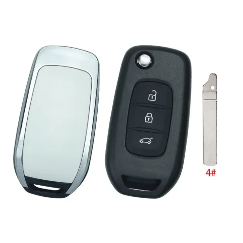 free shipping 10pcs/lot for Renault 3 button flip remote key blank,，without badge