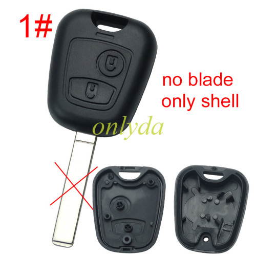 free shipping 10pcs/lot for Peugeot remote key shell without badge, without blade , only shell