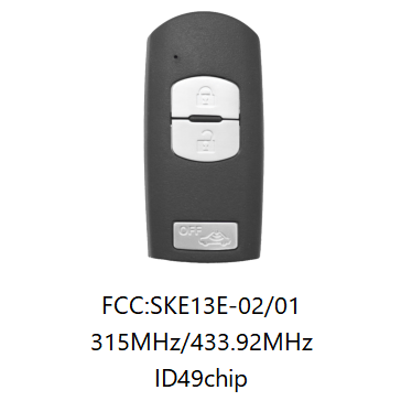 For Mazda 2+1 button remote key with 434mhz/315mhz   with HITAG Pro 49 chip for CX-3 CX-4 Axela Atenza model:SKE13E-01 or SKE13E-02