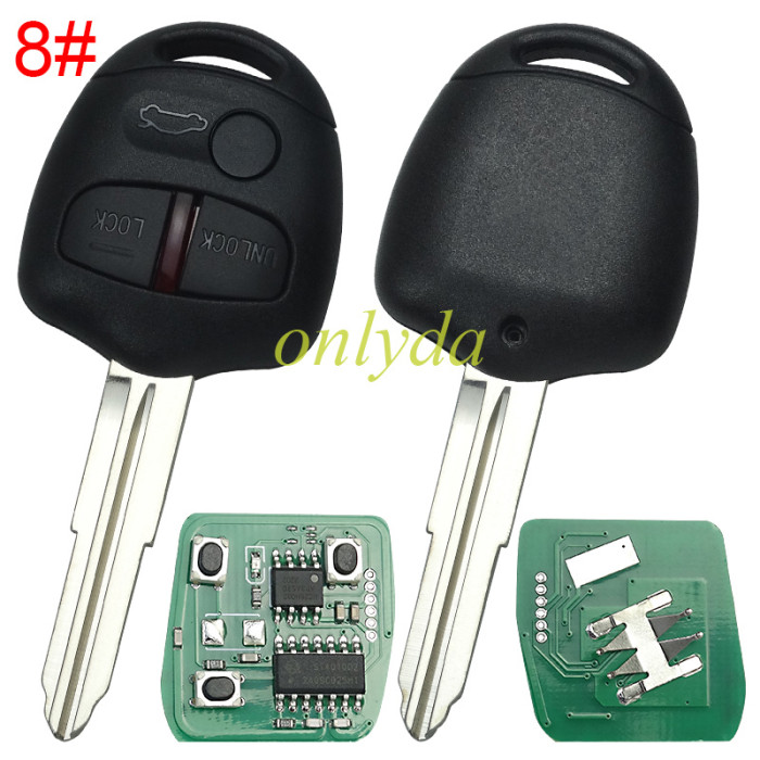 For mitsubish 3 button remote key with 433mhz P/N: G8D576MA Work On:  2004-2007 Colt 2004-2012 Grandis 2005-2016 Triton ML/MN 2007-2016 Lancer CJ(sedan) 2007-2012 Outlander ZH 2009-2012 Challenger PB 2010-2015 ASX(2WD) 2012-2015 Outlander ZJ