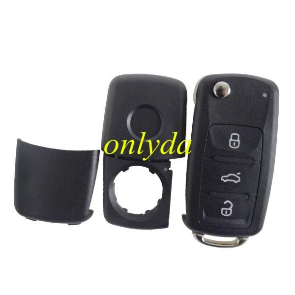 free shipping to EU, 10pcs/lot for VW 3 button key  blank with HU66 blade  new modle car after 2011（ round logo place on back）