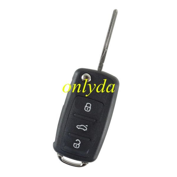 free shipping to EU, 10pcs/lot for VW 3 button key  blank with HU66 blade  new modle car after 2011（ round logo place on back）