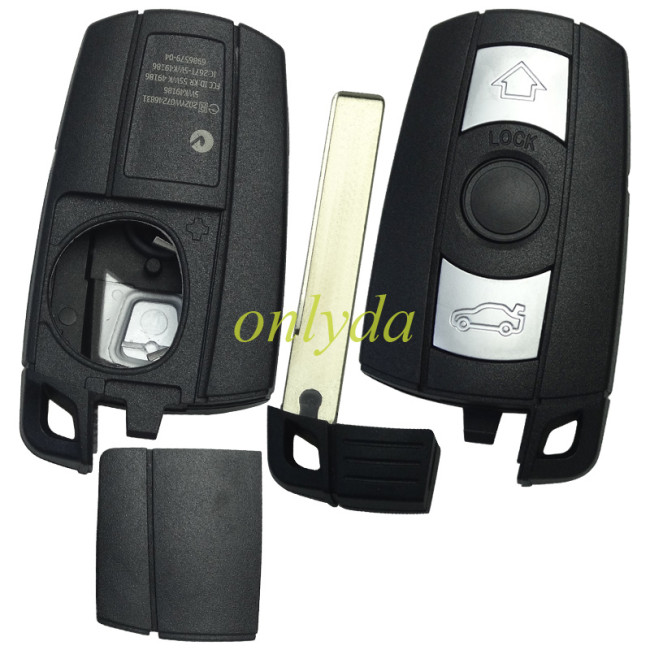 [Europe warehouse] free shipping 10pcs/lot for Bmw 5 series remote key case  with emergency blade three parts