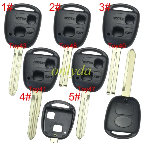For Lexus 2 Button Remote key blank with bagde，pls choose blade model
