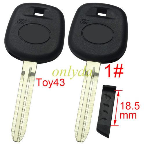 For Toyota transponder key blank with badge with carbon chip part