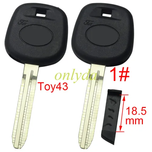 For Toyota transponder key blank with badge with carbon chip part