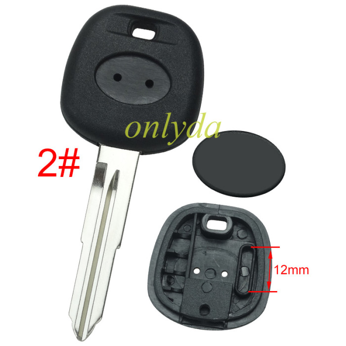 Super Stronger GTL shell  Toyota transponder key blank with badge with  carbon chip part, Pls choose blade model