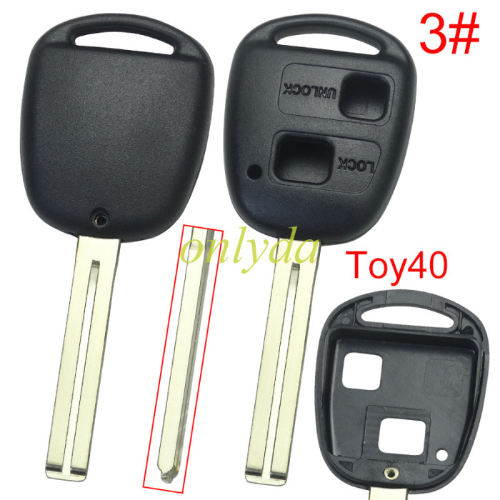 For Toyota/Lexus 2 Button Remote key blank without badge,pls choose blade model