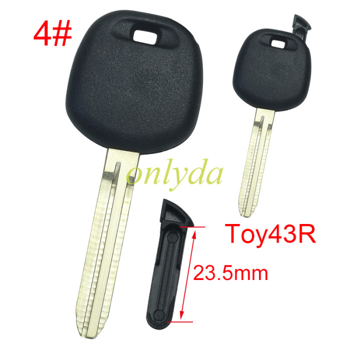 Super Stronger GTL shell  Toyota transponder key blank (can put TPX long chip and  carbon chip part ）