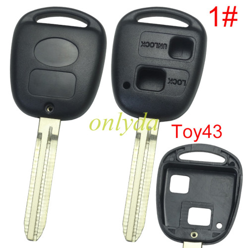 For Lexus 2 Button Remote key blank with bagde，pls choose blade model