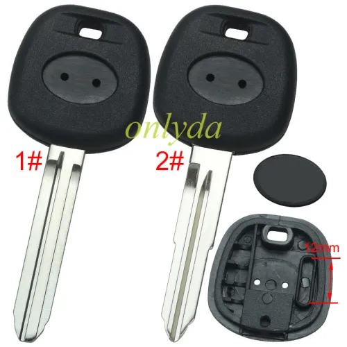 Super Stronger GTL shell  Toyota transponder key blank with badge with  carbon chip part, Pls choose blade model