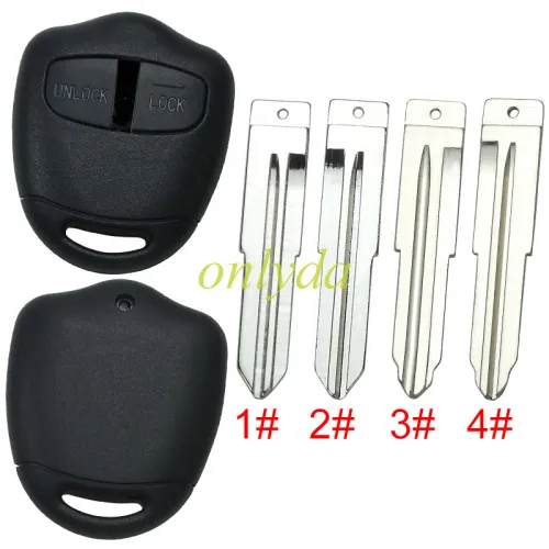 For Mitsubish 2 button remote key blank， without badge  ,pls choose blade