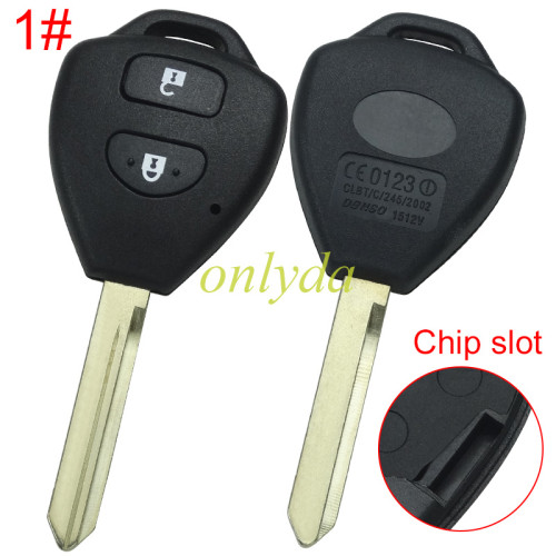 Super Stronger GTL shell  Toyota upgrade  remote key blank with TOY47 blade with badge， pls choose button model