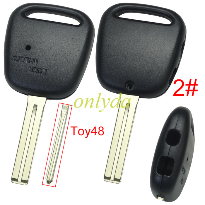 For Toyota 2 button remote key with light hole without badge, pls choose blade model