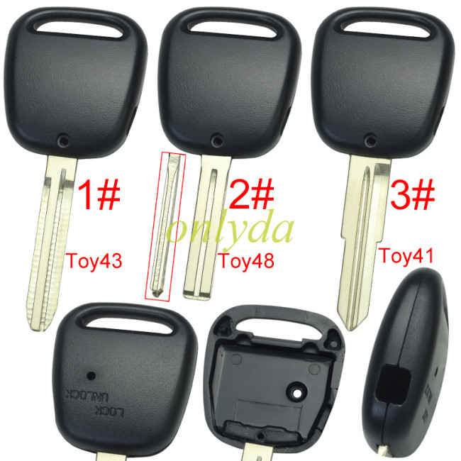 For Toyota 1 button remote key with light hole without badge,pls choose blade model