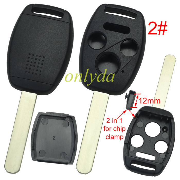 itopkey brand Honda upgrade remote key shell without badge（With chip slot place)