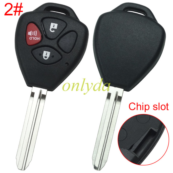 Super Stronger GTL shell  Toyota upgrade  remote key blank with TOY43 blade without badge, pls choose button model