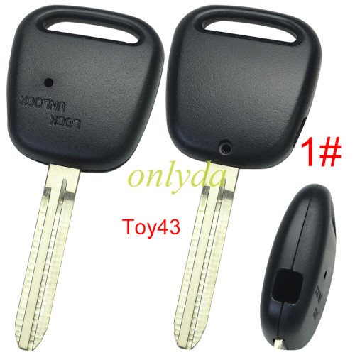 For Toyota 1 button remote key with light hole without badge,pls choose blade model