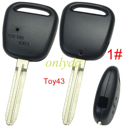 For Toyota 1 button remote key with light hole without badge,pls choose blade model