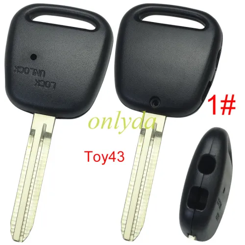 For Toyota 2 button remote key with light hole without badge, pls choose blade model