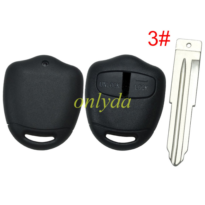 For Mitsubish 2 button remote key blank， without badge  ,pls choose blade