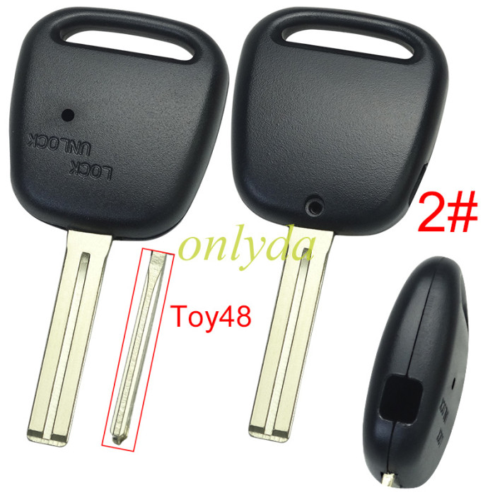 For Toyota 1 button remote key with light hole without badge,pls choose blade model