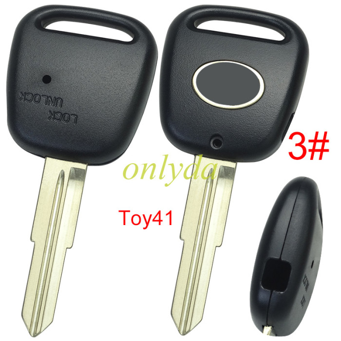 For Toyota 1 button remote key with light hole with badge,pls choose blade model