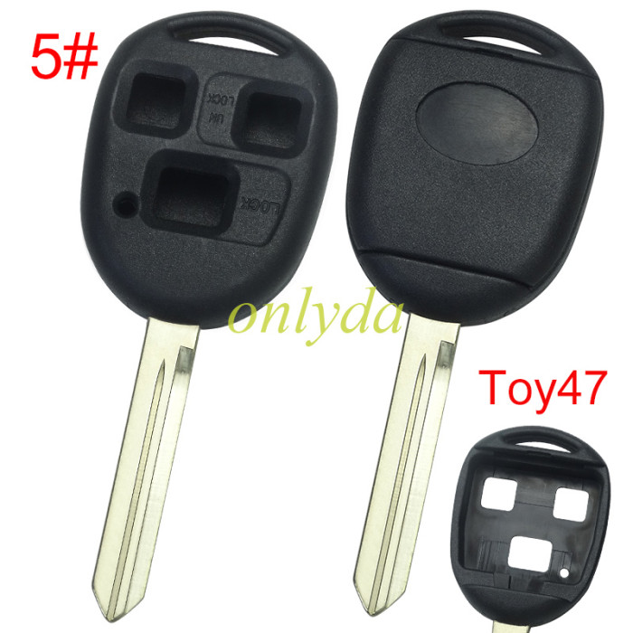 Super Stronger GTL shell  Toyota upgrade 3 button key shell with badge,pls choose blade model