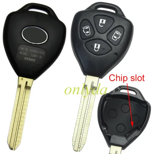 For Toyota 4 button remote key shell with Toy43 blade with original badge