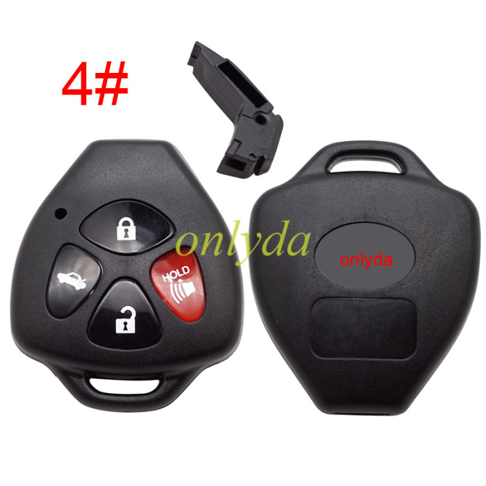 Remote Key Shell Fit For Toyota Without Blade with badge , pls choose button model