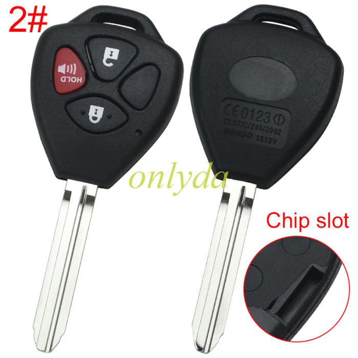 Super Stronger GTL shell  Toyota upgrade 2 button remote key blank with TOY43 blade with logoSuper Stronger GTL shell  Toyota upgrade  remote key blank with TOY43 blade with bagde, pls choose button model