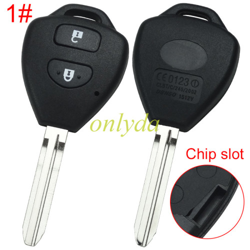 Super Stronger GTL shell  Toyota upgrade 2 button remote key blank with TOY43 blade with logoSuper Stronger GTL shell  Toyota upgrade  remote key blank with TOY43 blade with bagde, pls choose button model