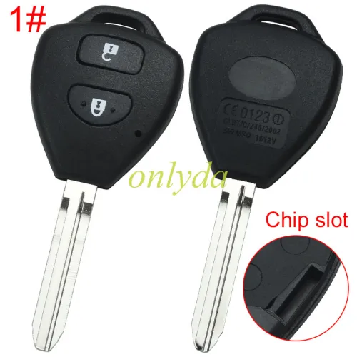 Super Stronger GTL shell  Toyota upgrade 2 button remote key blank with TOY43 blade with logoSuper Stronger GTL shell  Toyota upgrade  remote key blank with TOY43 blade with bagde, pls choose button model