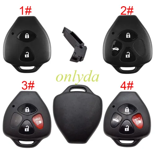 Remote Key Shell Fit For Toyota Without Blade without badge , pls choose button model