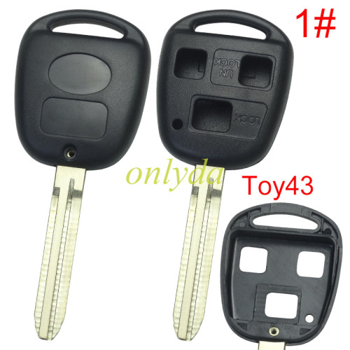 For Toyota 3 Button Remote key blank with badge, pls choose blade model
