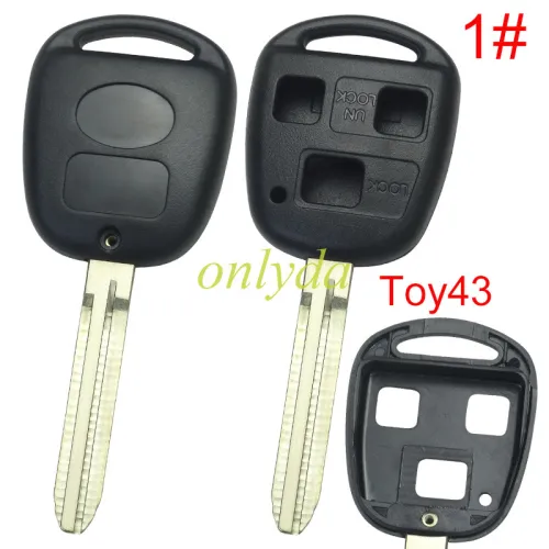 For Toyota 3 Button Remote key blank with badge, pls choose blade model