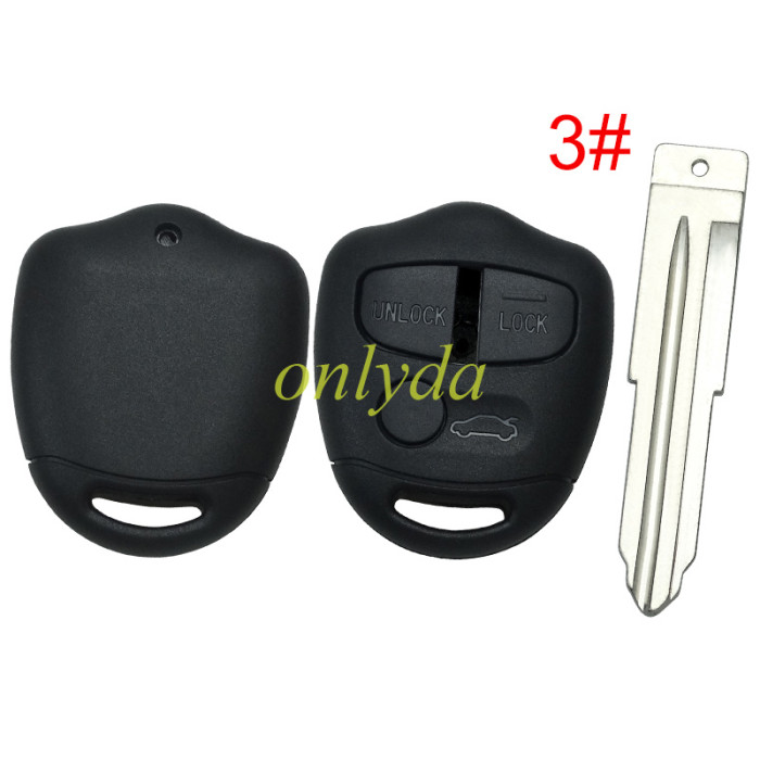 For Mitsubish 3 button remote key blank , without bagde , pls choose blade