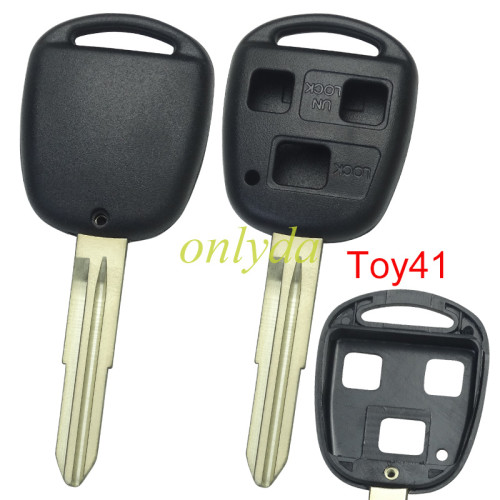 GTL shell for Toyota 3 Button Remote key blank with TOY41-SH3 blade  without badge