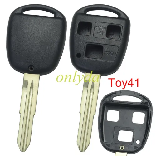 GTL shell for Toyota 3 Button Remote key blank with TOY41-SH3 blade  without badge